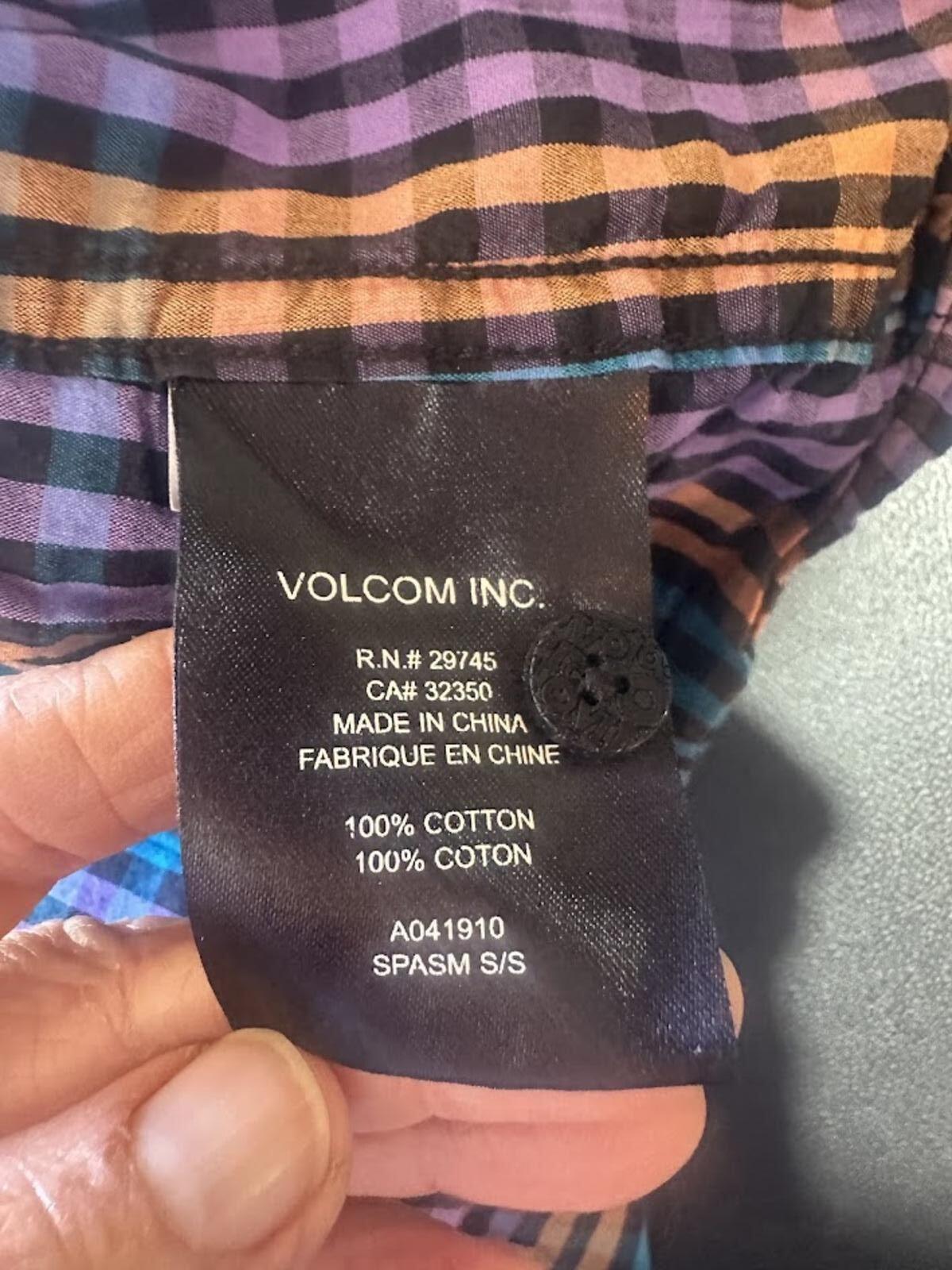 Volcom Plaid Check Button Front Shirt XXL