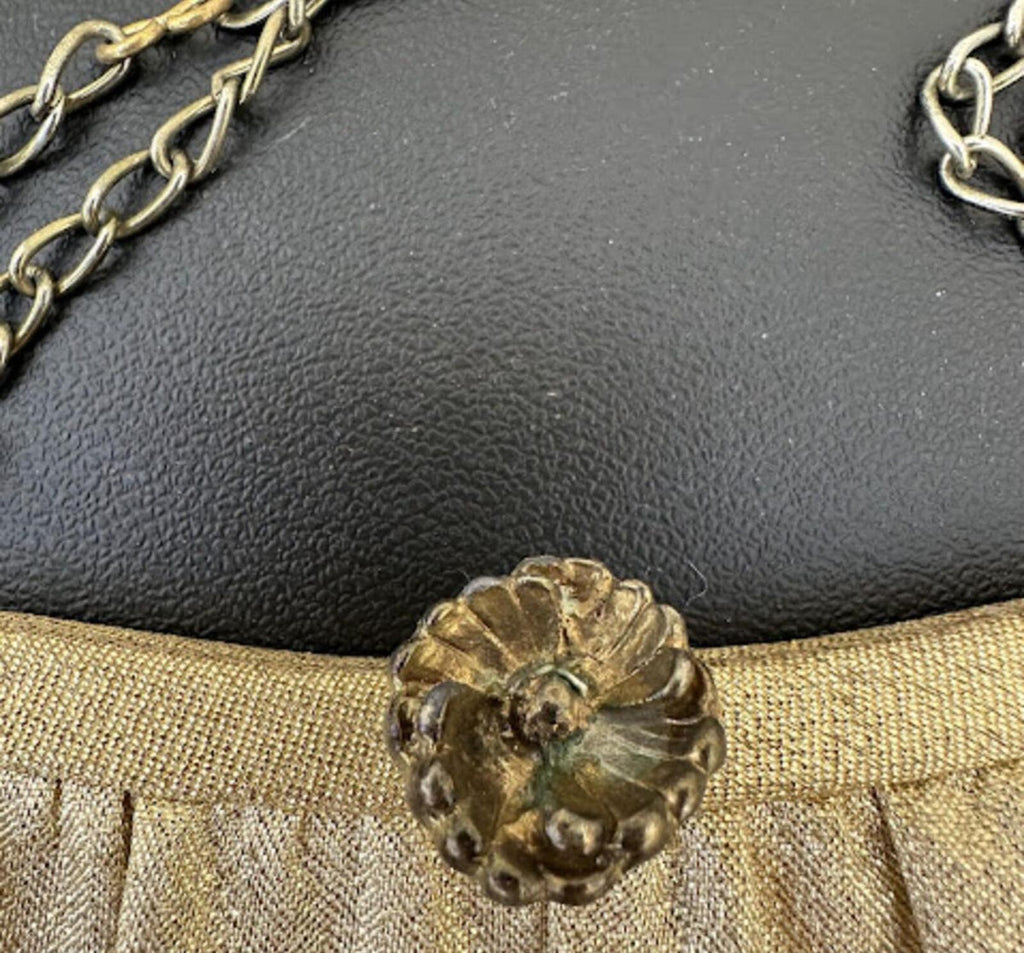 Vintage Gold Lame Evening Bag Chain Strap