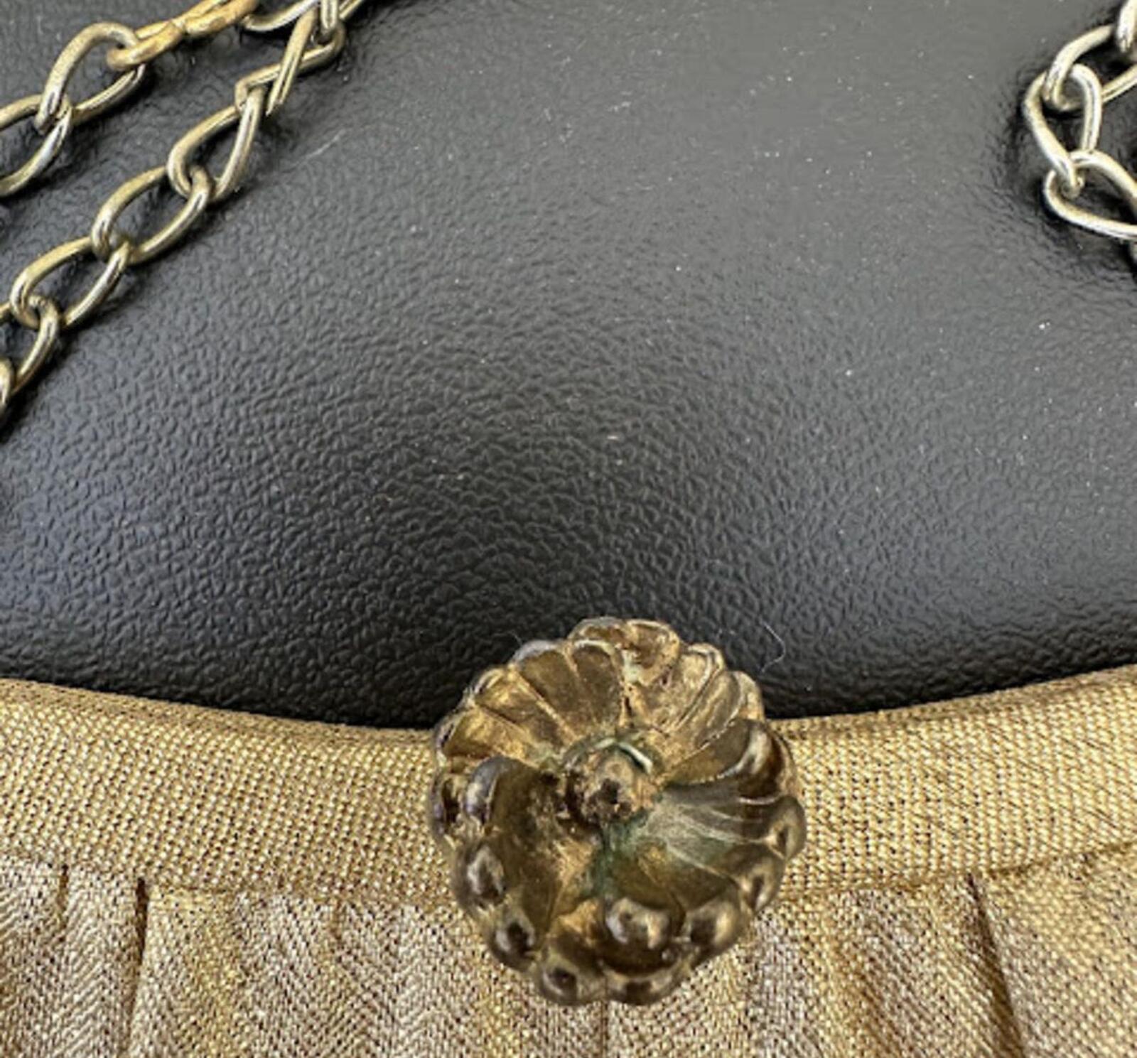 Vintage Gold Lame Evening Bag Chain Strap