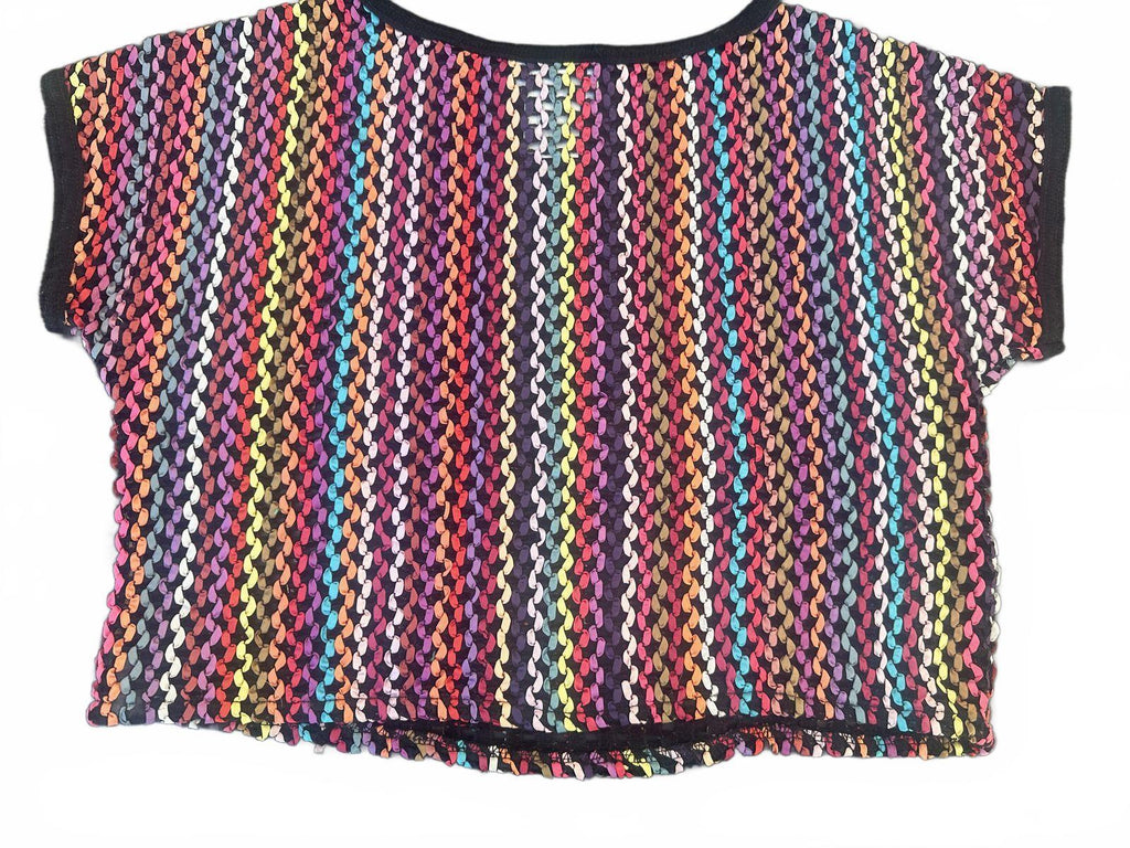 Damato Multicolor Knit Crop Top Small