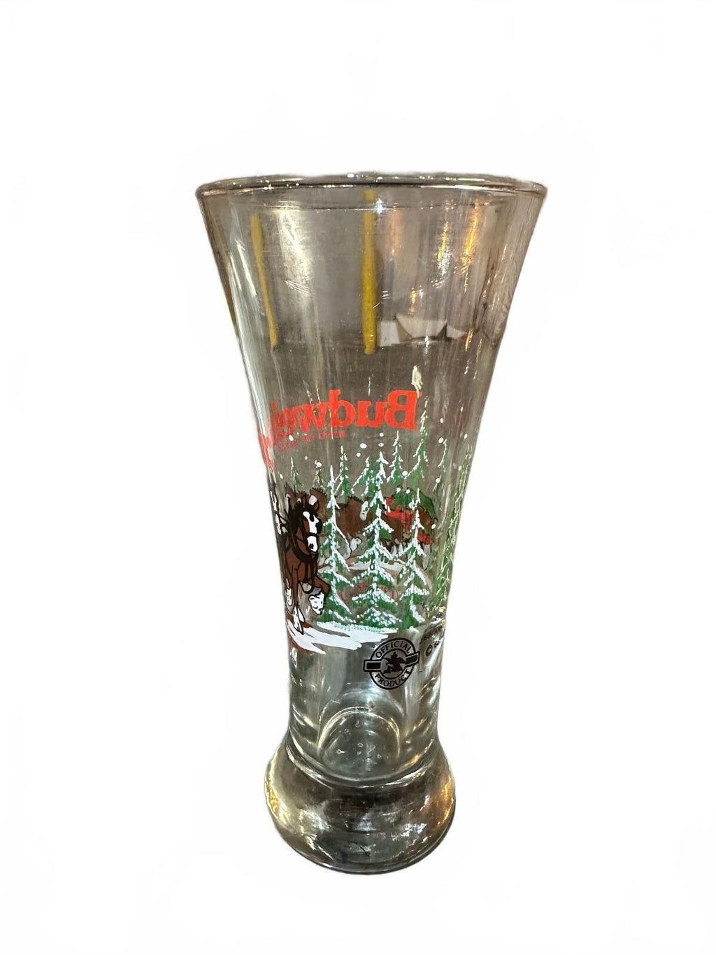 1989 Budweiser Clydesdales Christmas Pilsner Glass