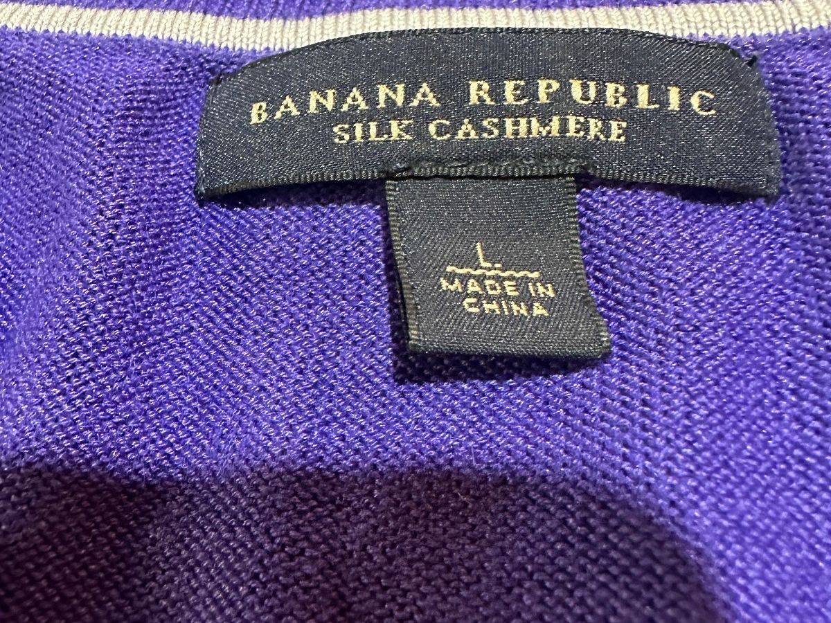 Banana Republic Silk Cashmere Purple V-Neck Sweater