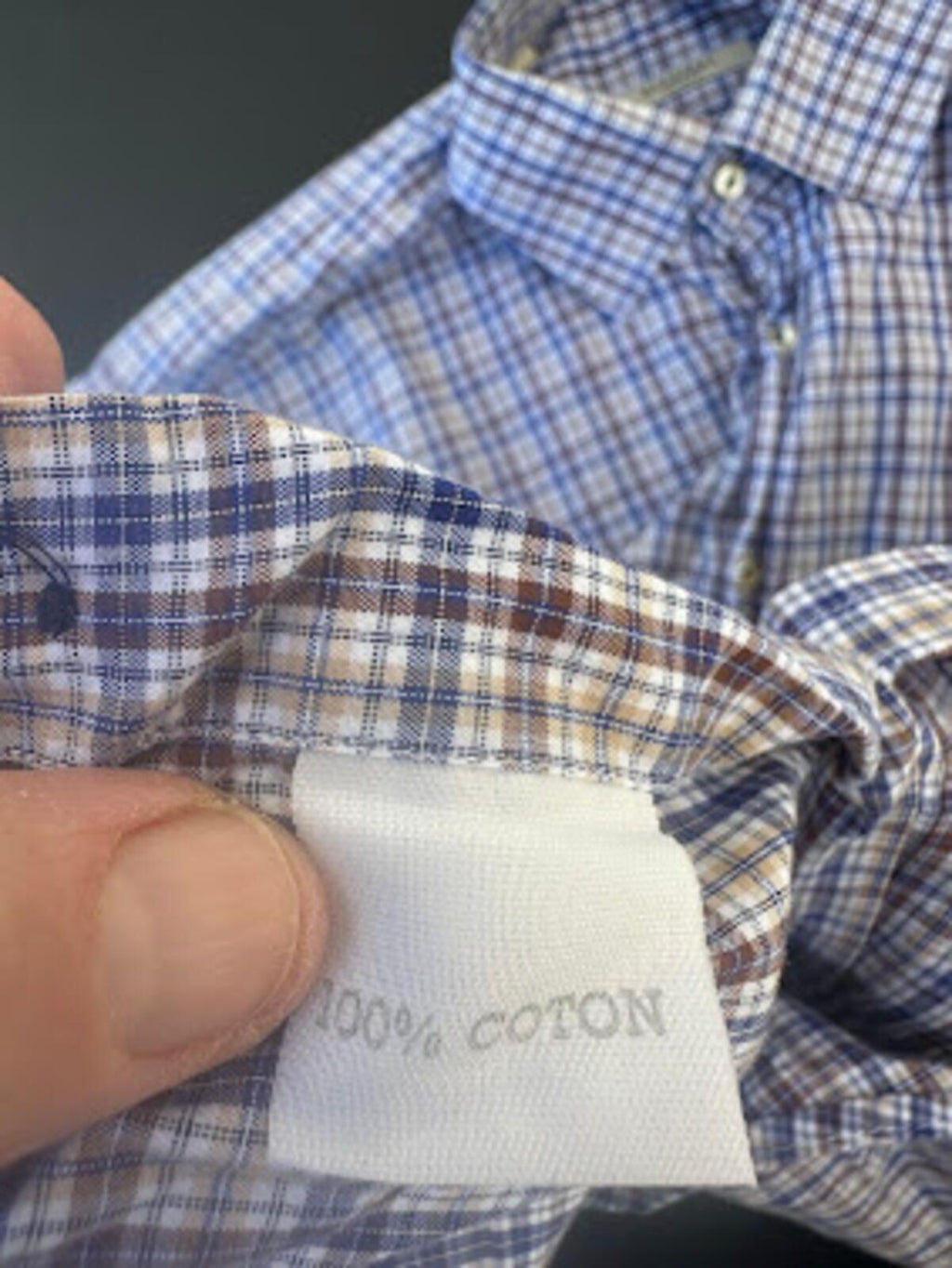 Burberry London Blue Brown Check Shirt L