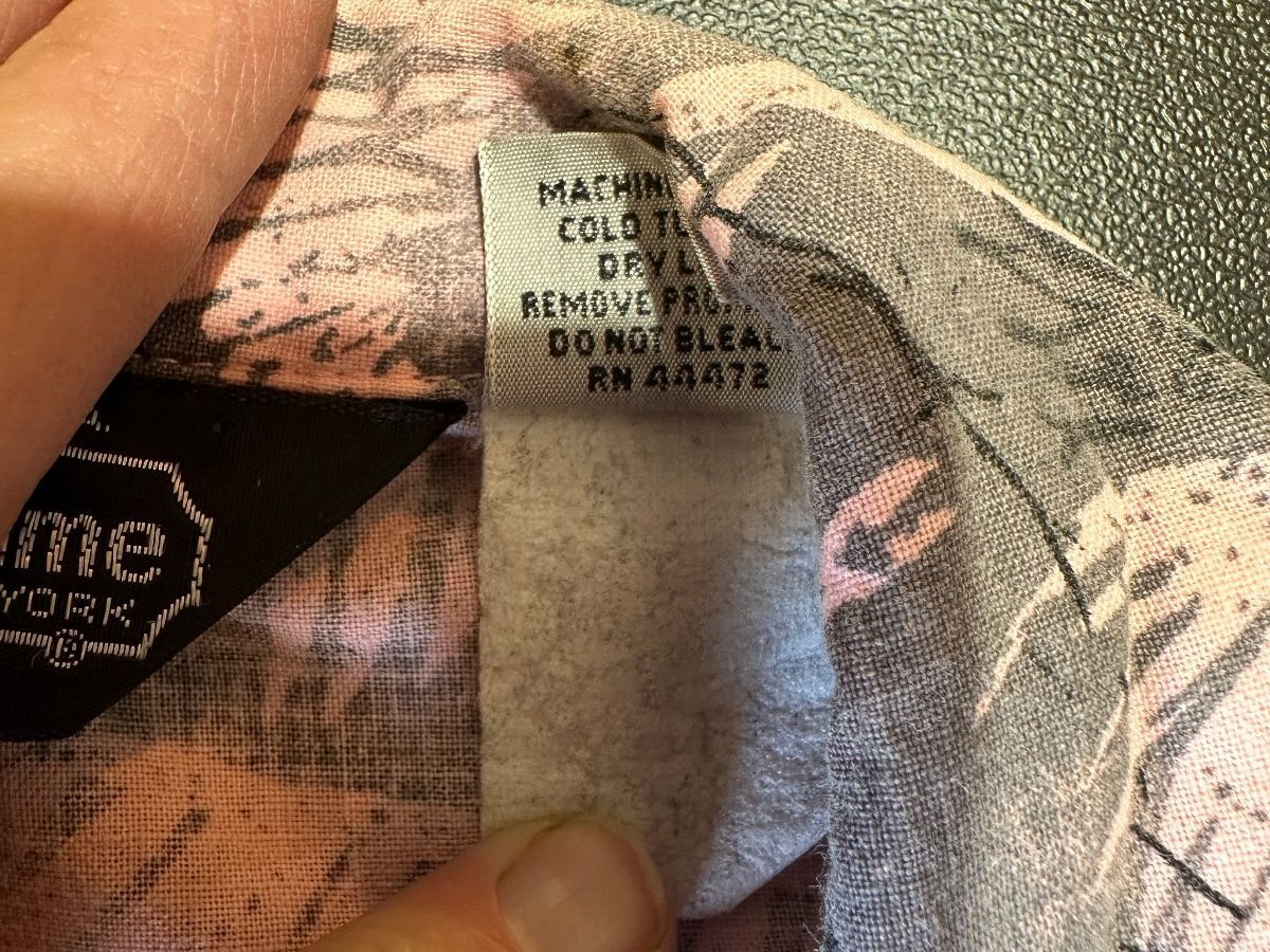 BonHomme Tropical Camp Shirt Pink Gray Medium