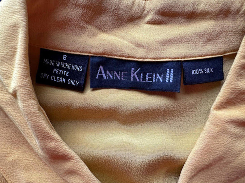 Anne Klein Silk Blouse Mustard Petite 8