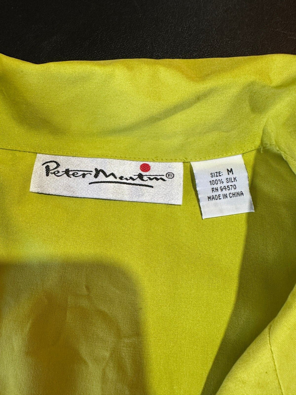 Peter Martin Chartreuse Silk Sleeveless Blouse M