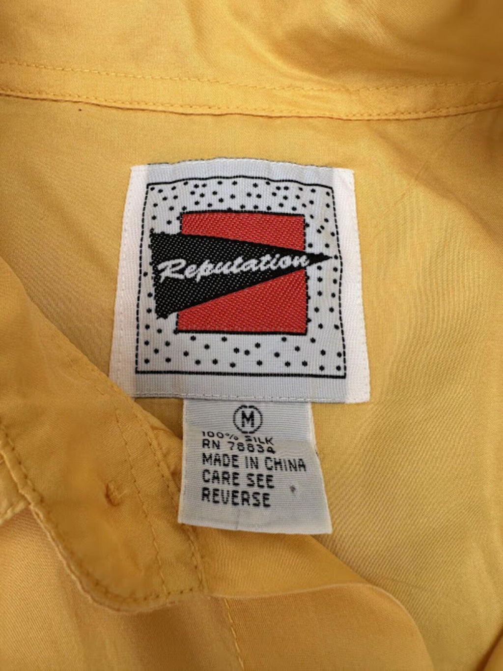 Reputation Silk Yellow Shirt Mens M