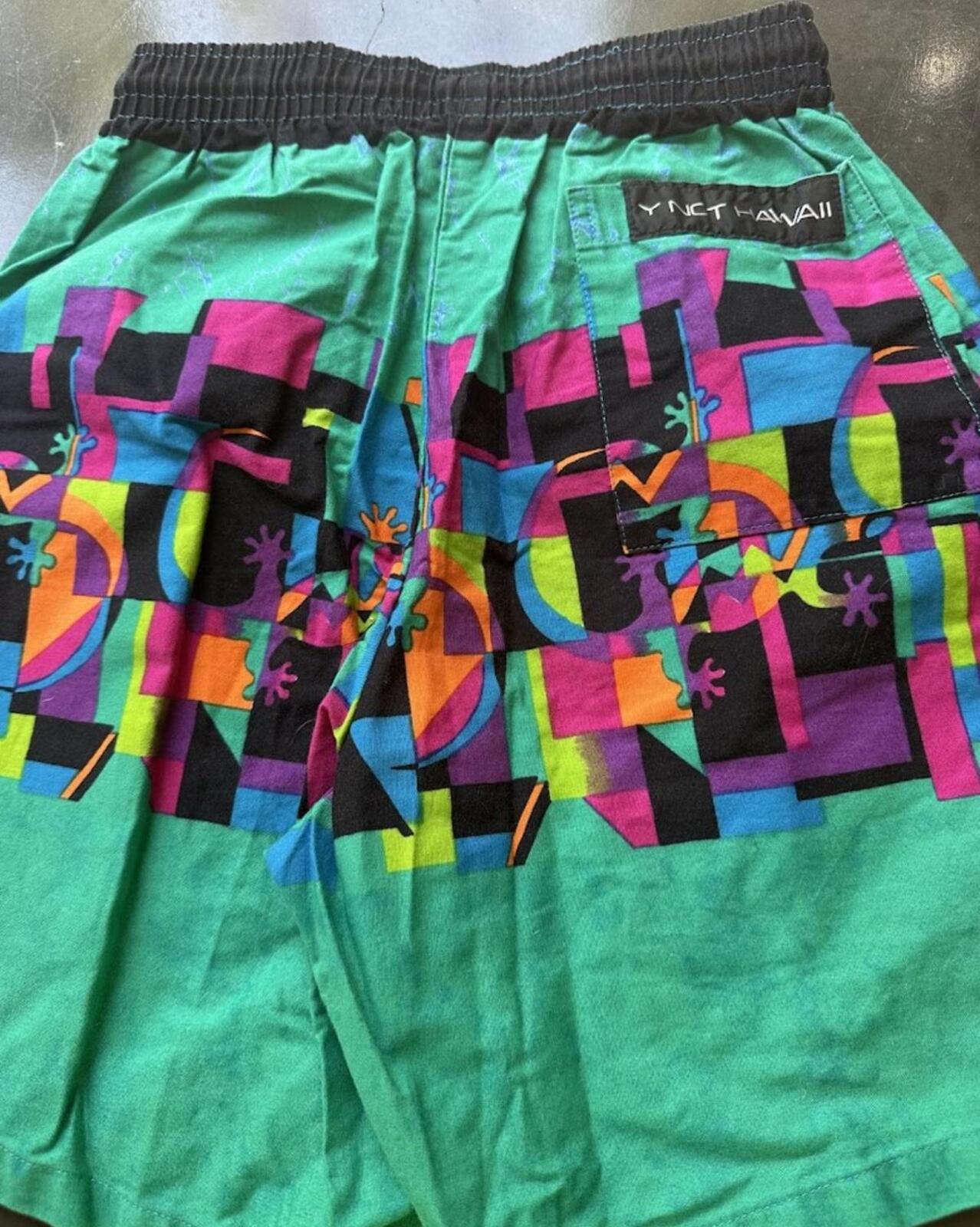 Y Not Hawaii Neon Gecko Swim Trunks