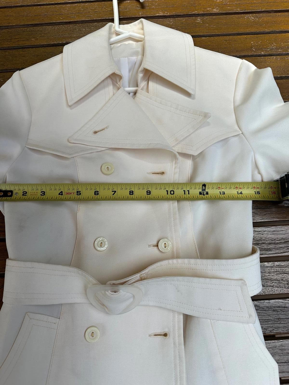 Women's Cream Double Breasted Belted Trench Coat XS or S