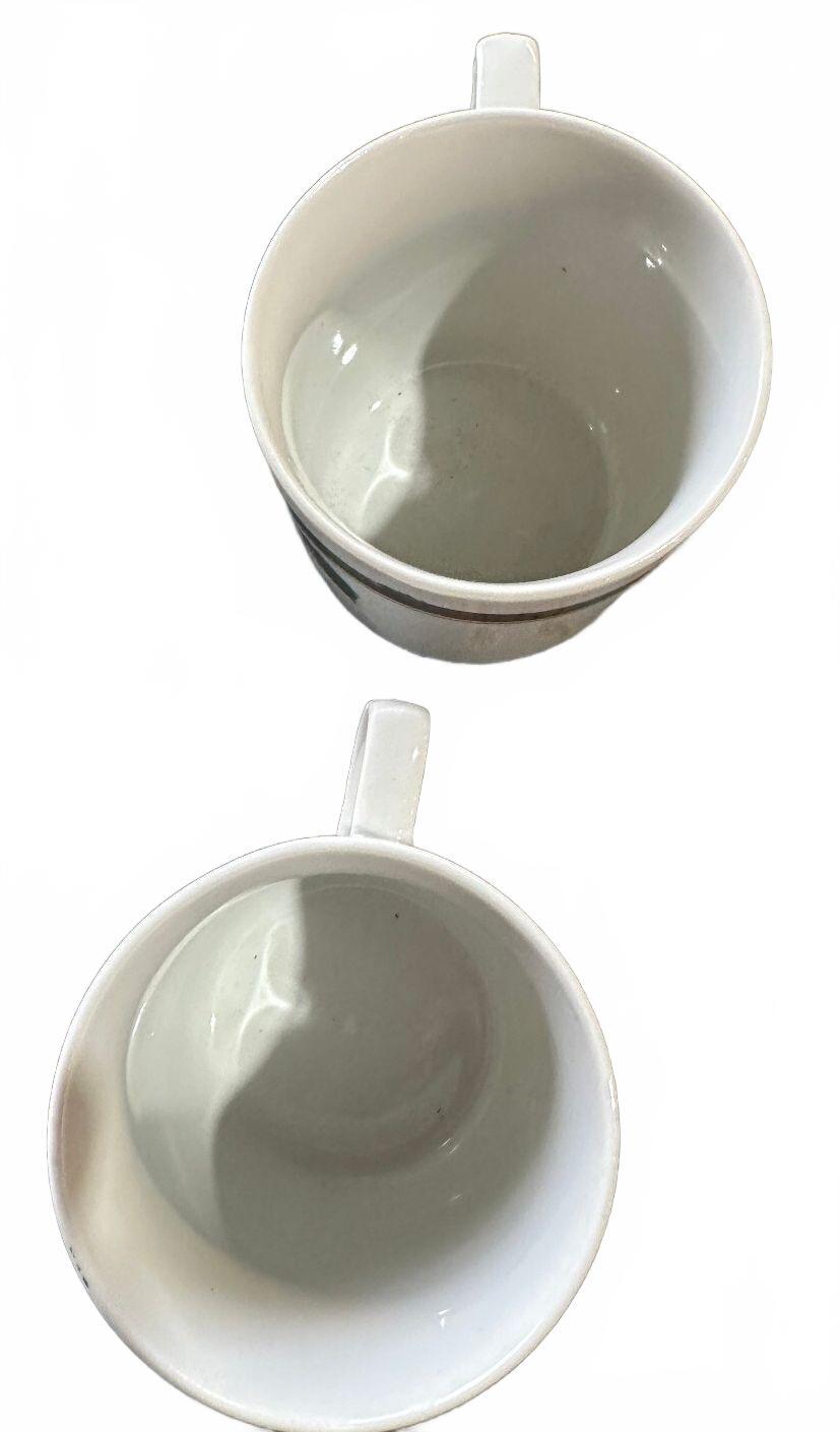 2 Vintage English Fruit Mugs Cherries Peach 3.5"