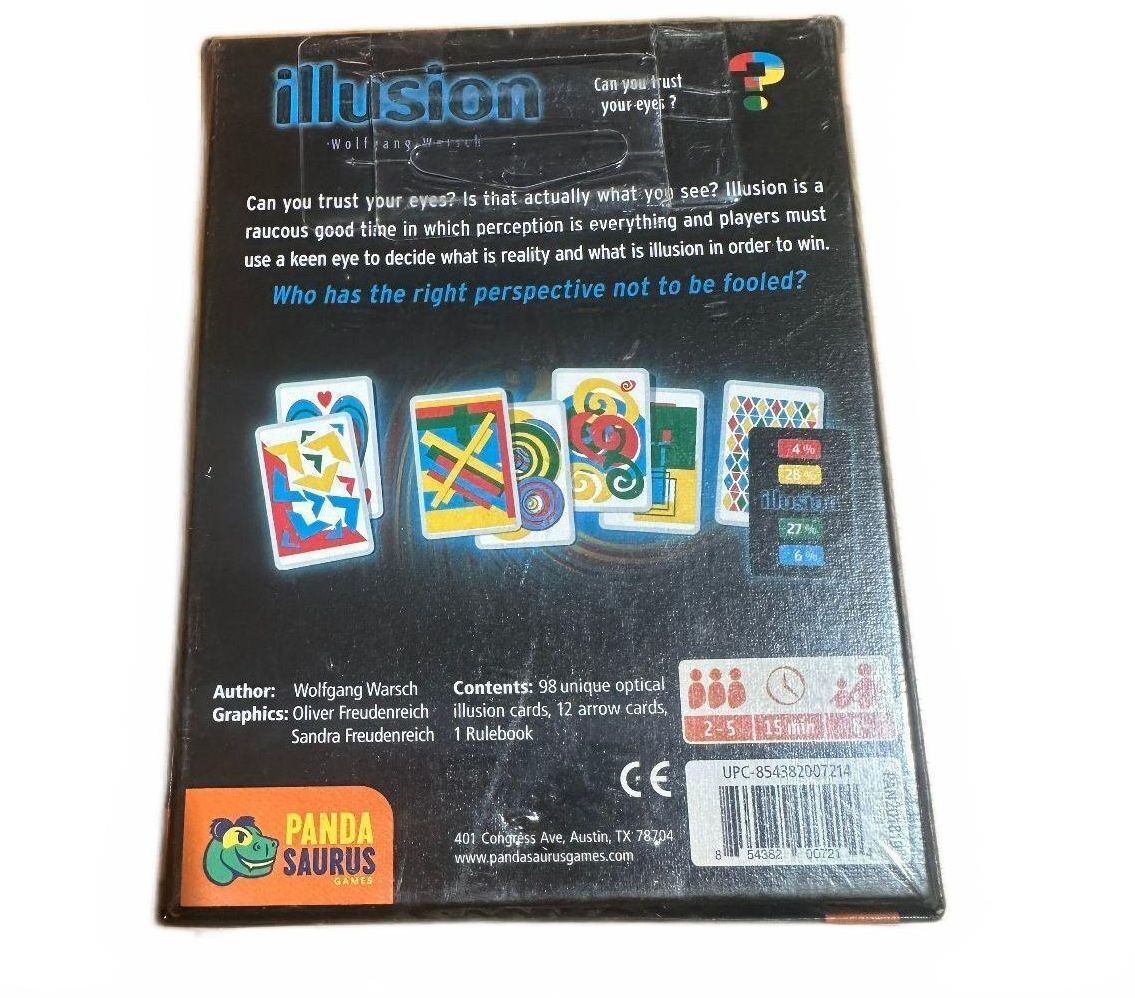 Illusion Pandasaurus Optical Card Game New Sealed