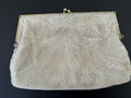 La Regale White Beaded Evening Clutch