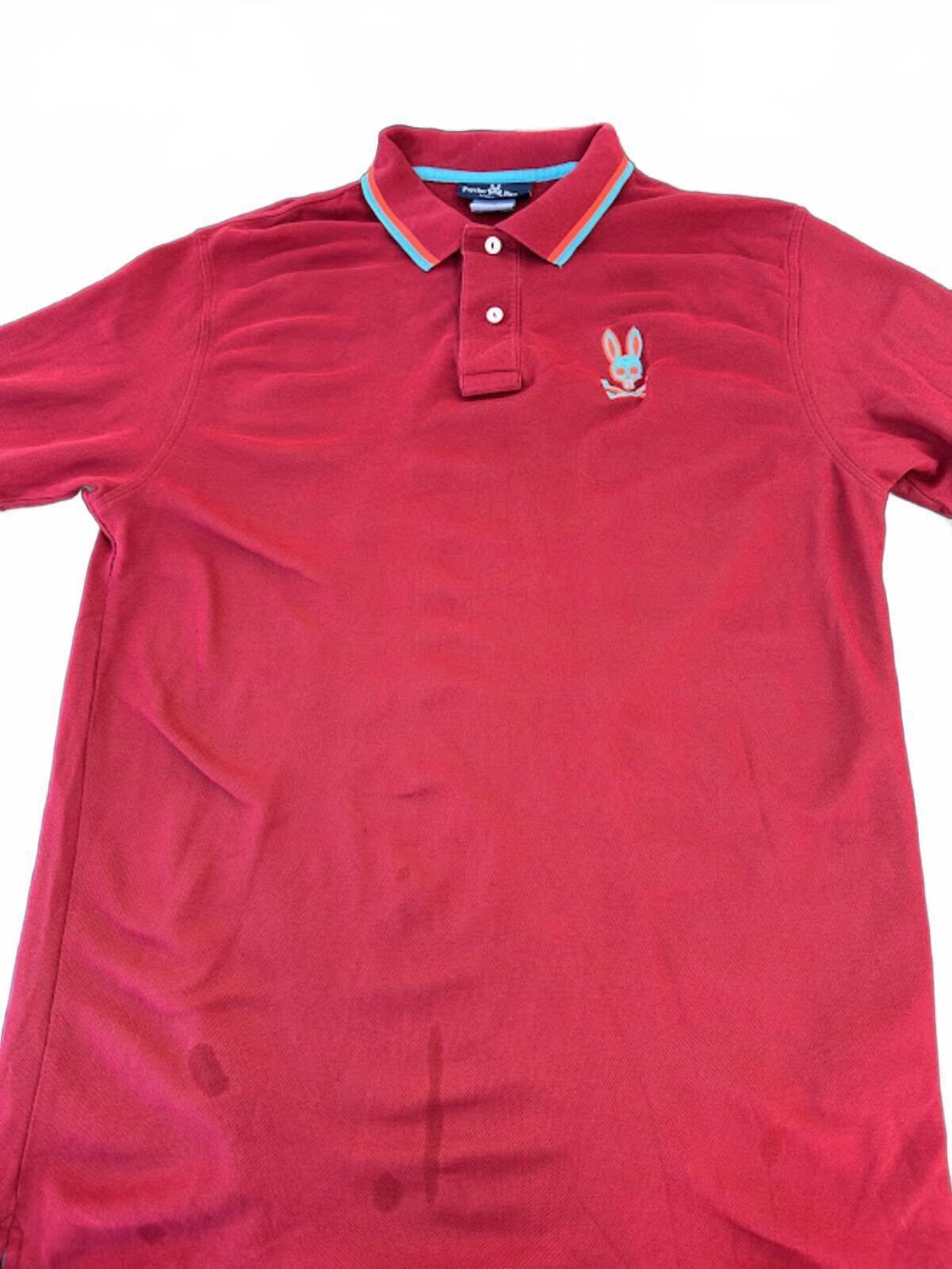 Psycho Bunny Polo Red Pima Cotton XL