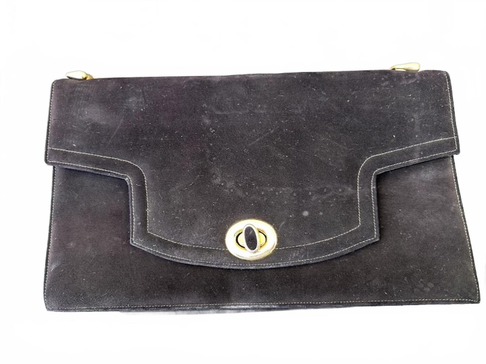 Frenchy of California Black Suede Clutch 13”