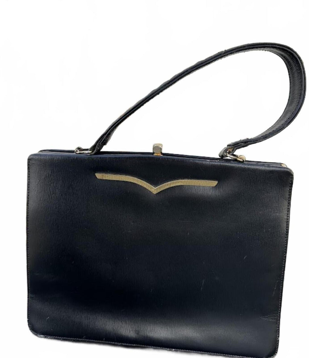 Vintage Riviera Bag England Black Top Handle