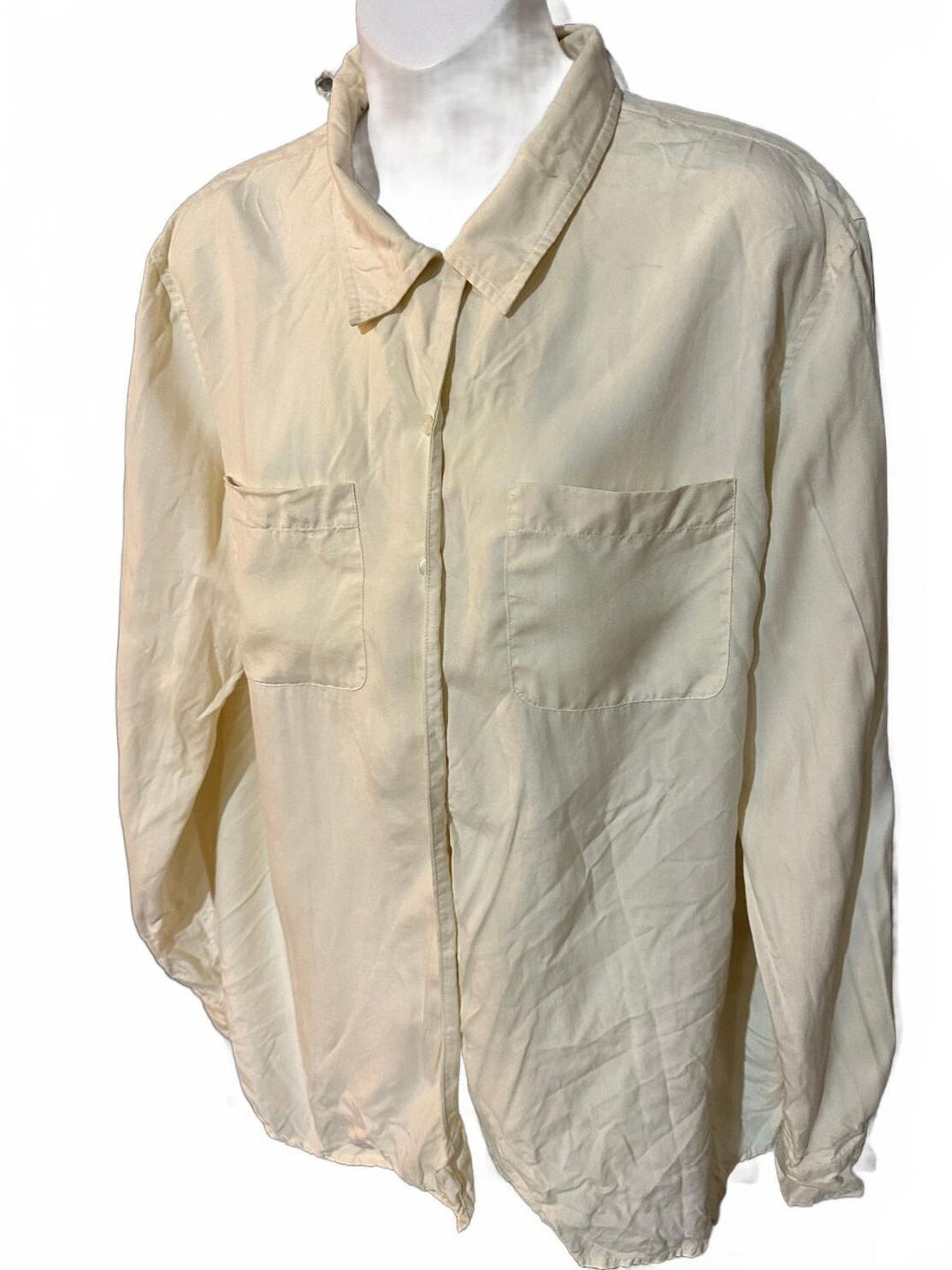 Preston & York Cream 100% Silk Button Shirt