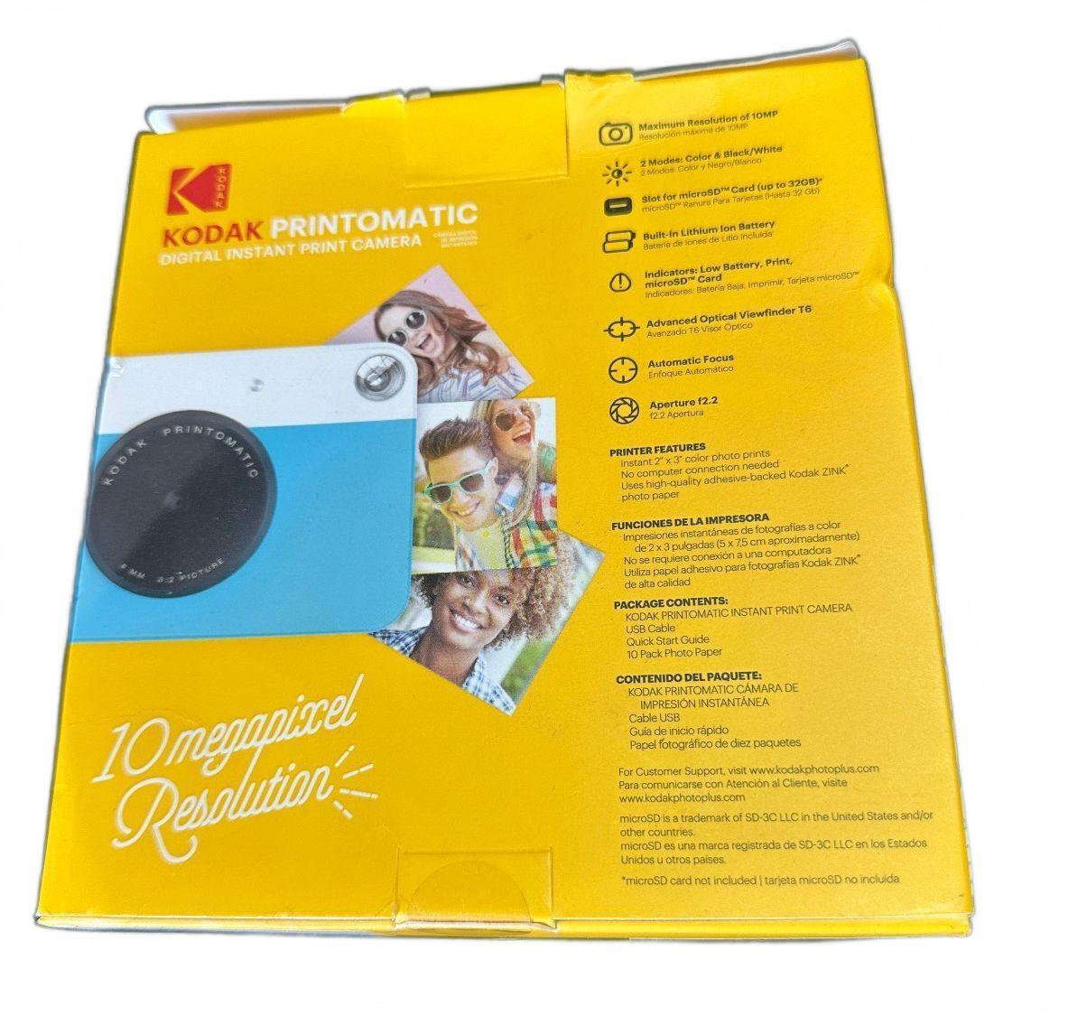 Kodak Printomatic Camera New Open Box Blue