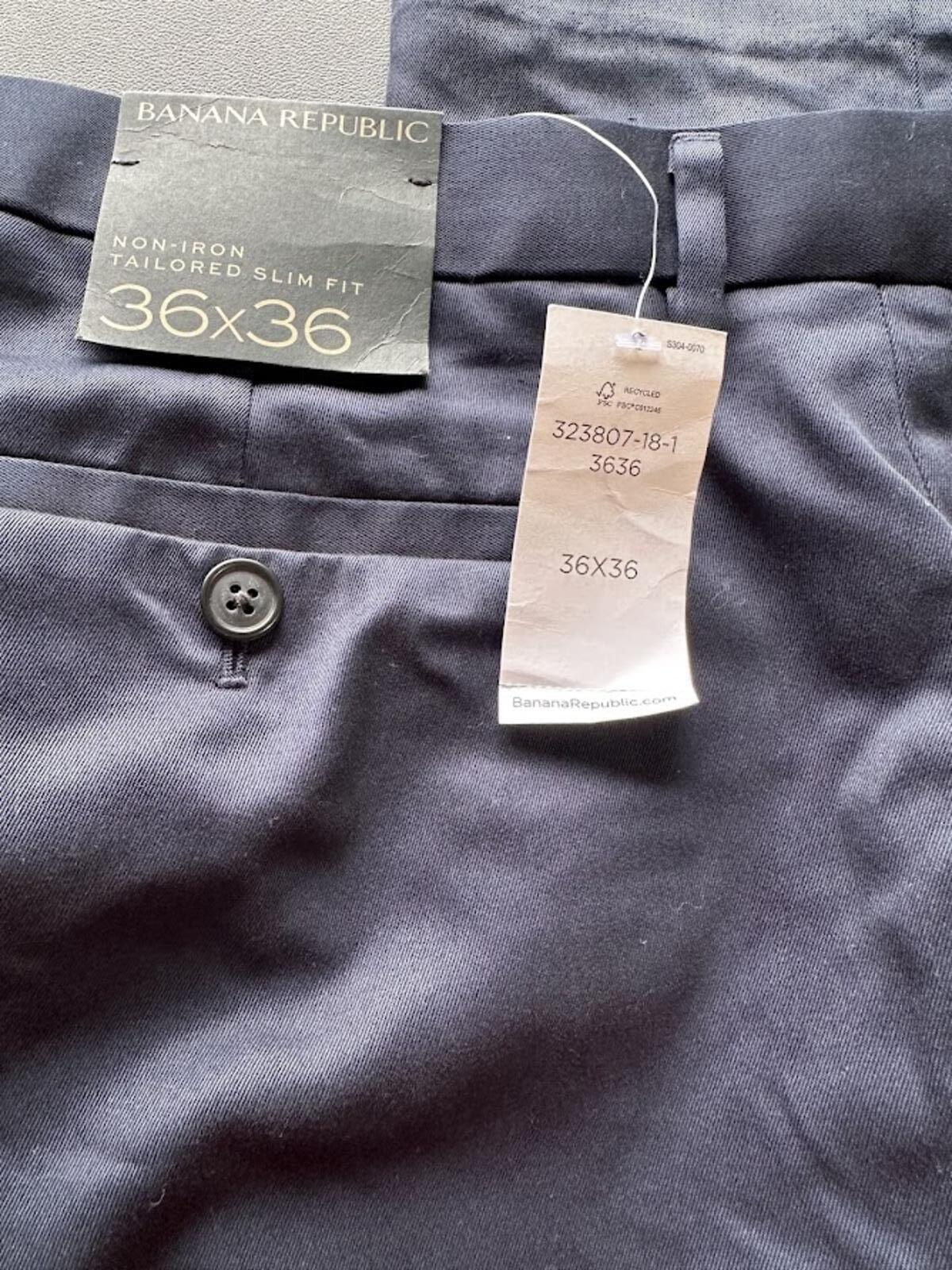 Banana Republic Slim Dress Pants 36x36 NWT