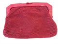 Vintage Axiom Red Woven Clutch Lucite Frame Italy