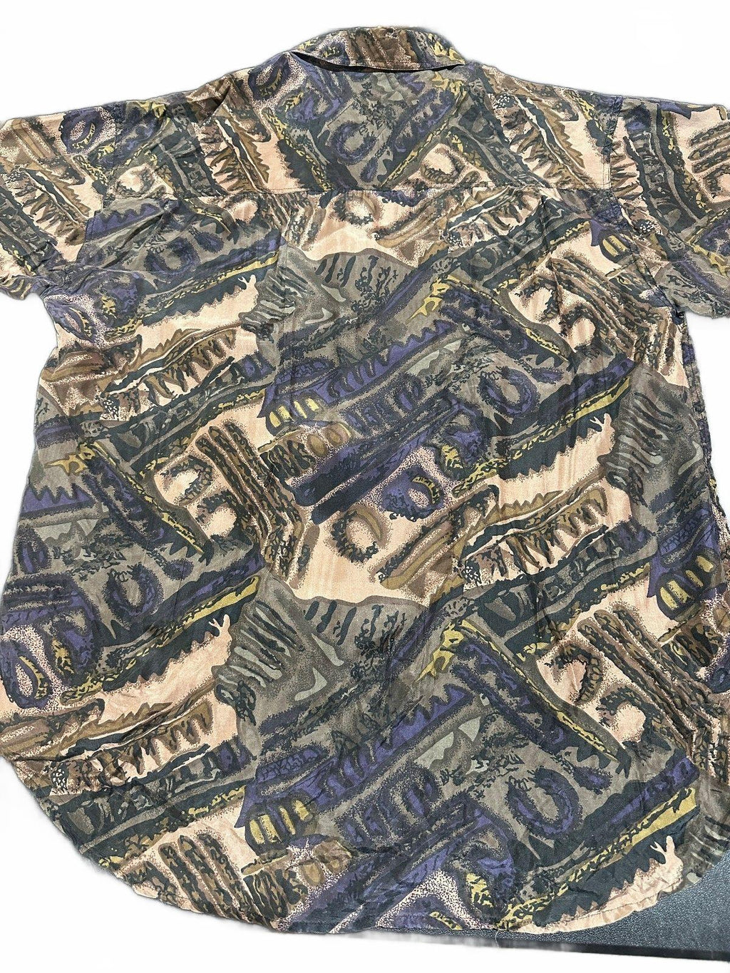 Next Original 100% Silk Abstract Shirt Small 90s