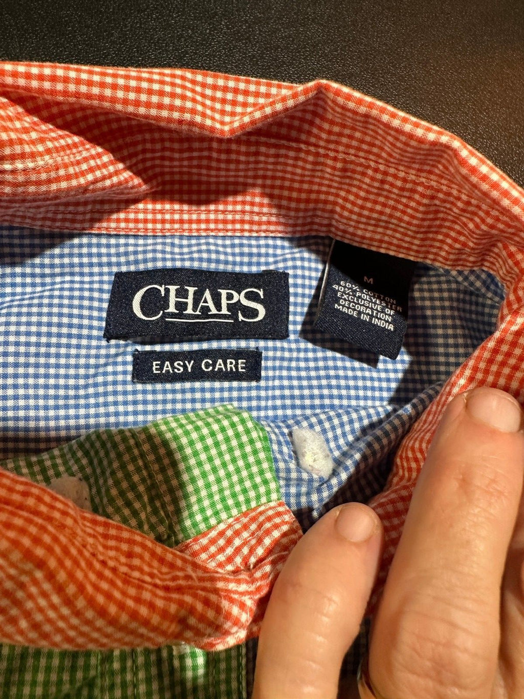 Chaps Colorblock Gingham Button Shirt Men's M