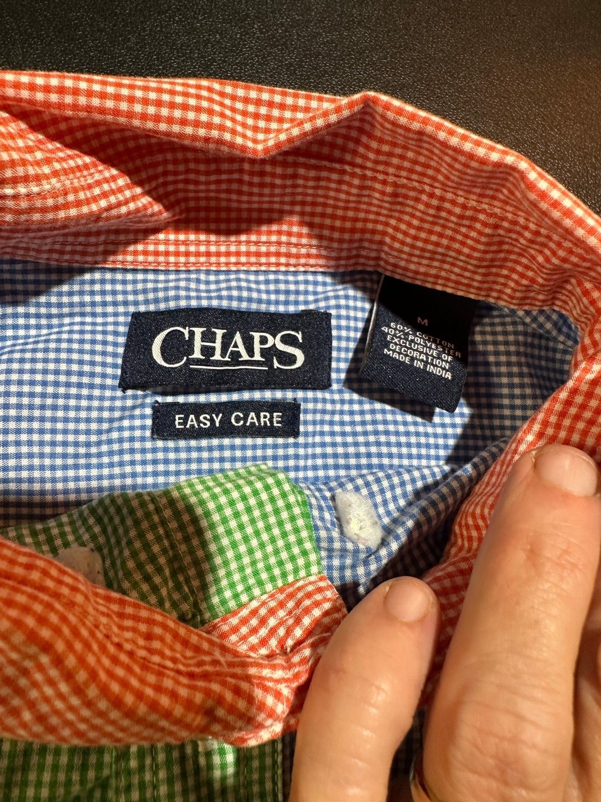 Chaps Colorblock Gingham Button Shirt Men's M