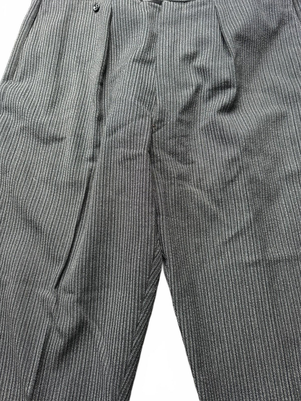 Vintage Men’s Striped Trousers Metal Zippers Suspender 32