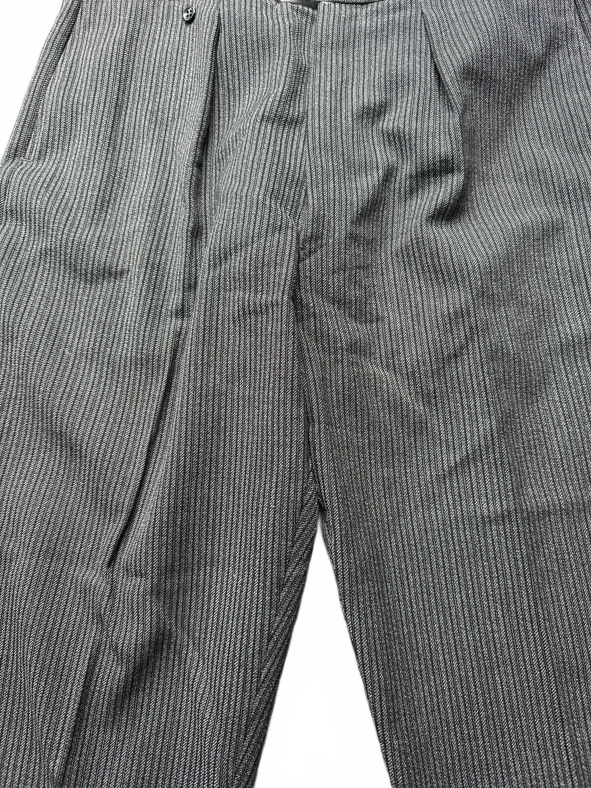 Vintage Men’s Striped Trousers Metal Zippers Suspender 32