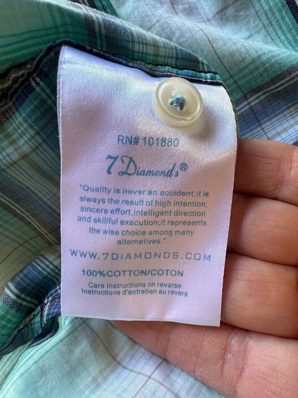 Seven Diamonds Plaid Button Shirt XXL