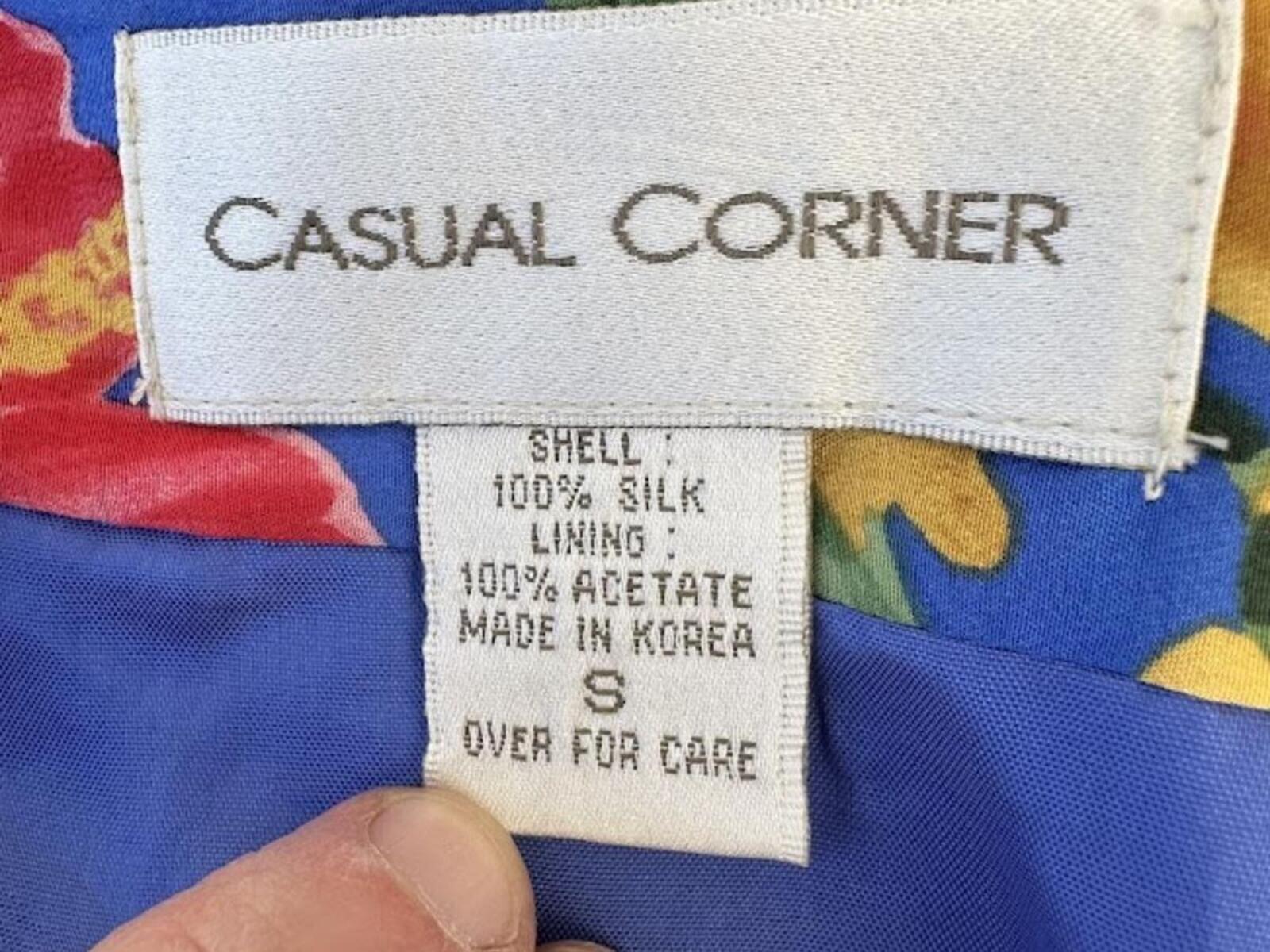 Vintage Casual Corner Silk Floral Wrap Skirt