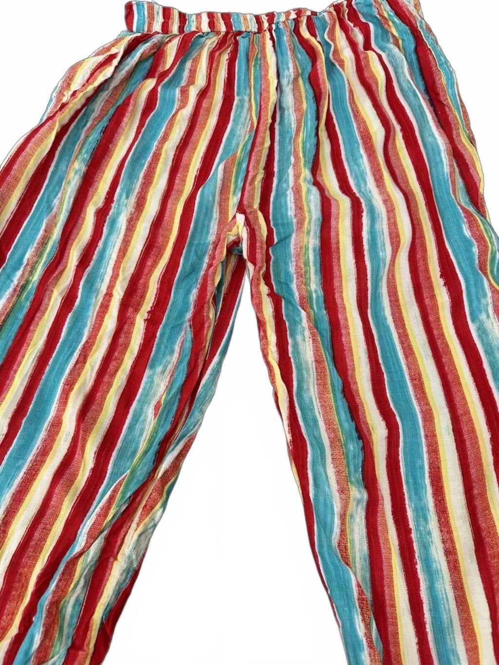 Vintage Stripe Elastic Waist Pants Size 42