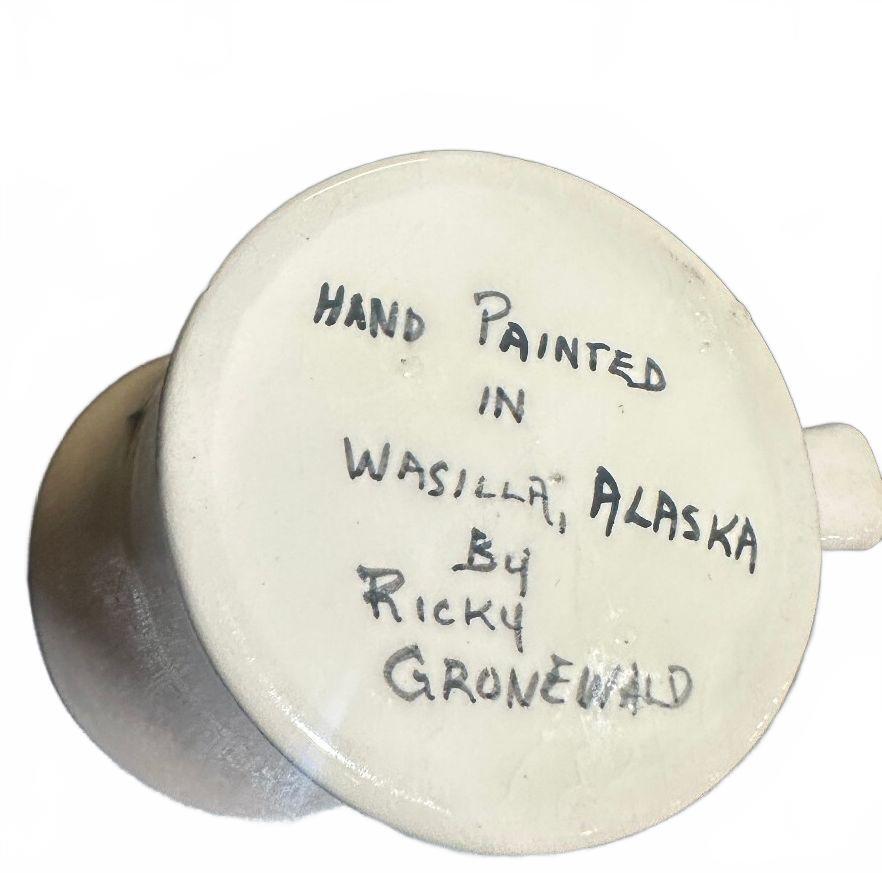 Vintage Ricky Gronewald Alaska Hand Painted Mug