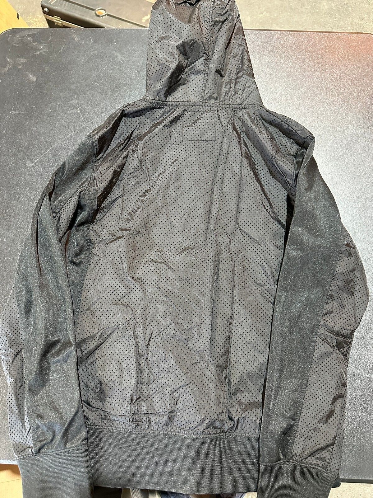 7 Diamonds Black Hooded Zip Jacket Mixed Media