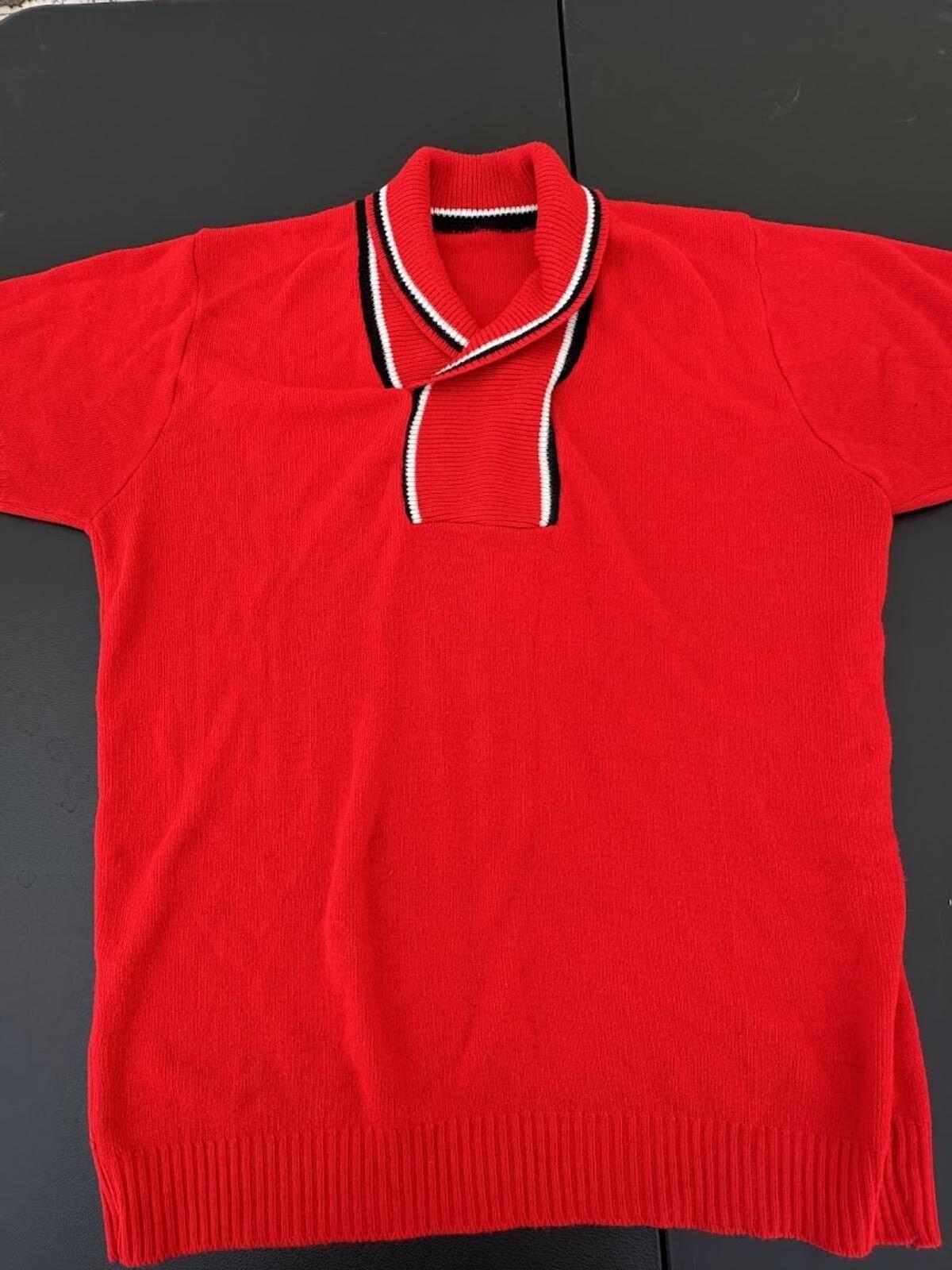 Vintage Red Knit Polo Sweater Men’s XS Unisex
