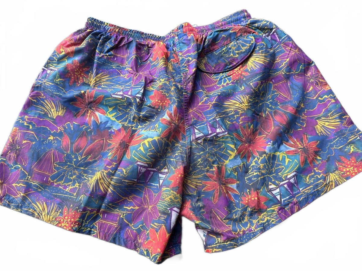 L.L.Bean Tropical Floral Swim Trunks Men's S