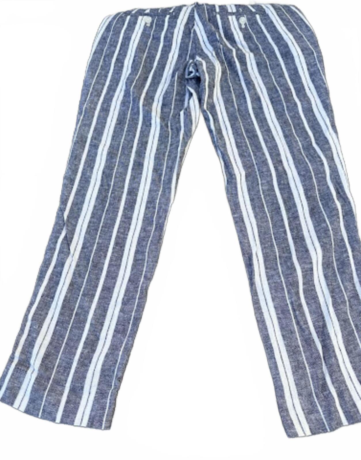 NWT Banana Republic Avery Linen Stripe Pants 6