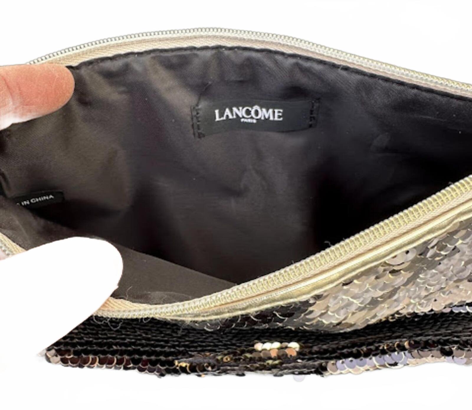Lancôme Black Sequin Zip Cosmetic Pouch