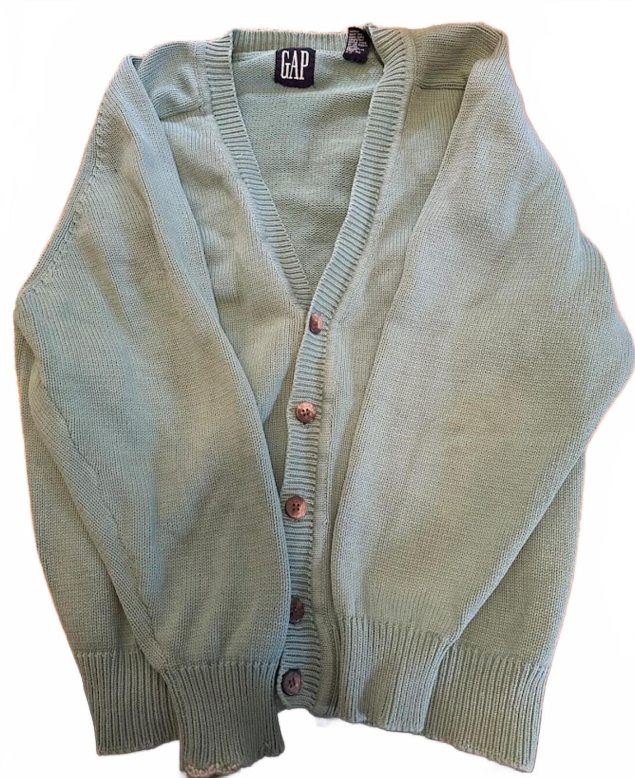GAP Teal Cotton Cardigan Sweater M