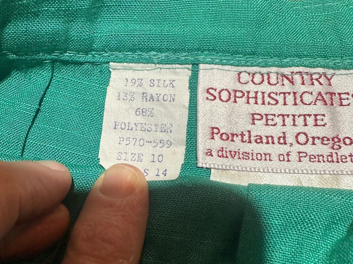 Vintage Country Sophisticates Green Pleated Skirt 10