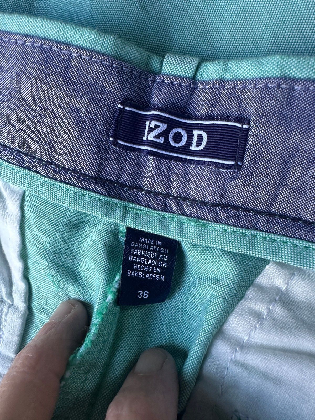 NWT IZOD Newport Oxford Turquoise Shorts 36