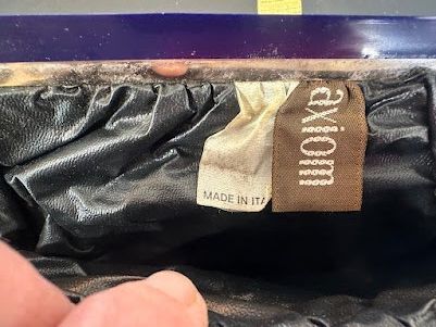 Axiom Navy Satin Mesh Frame Clutch Purse