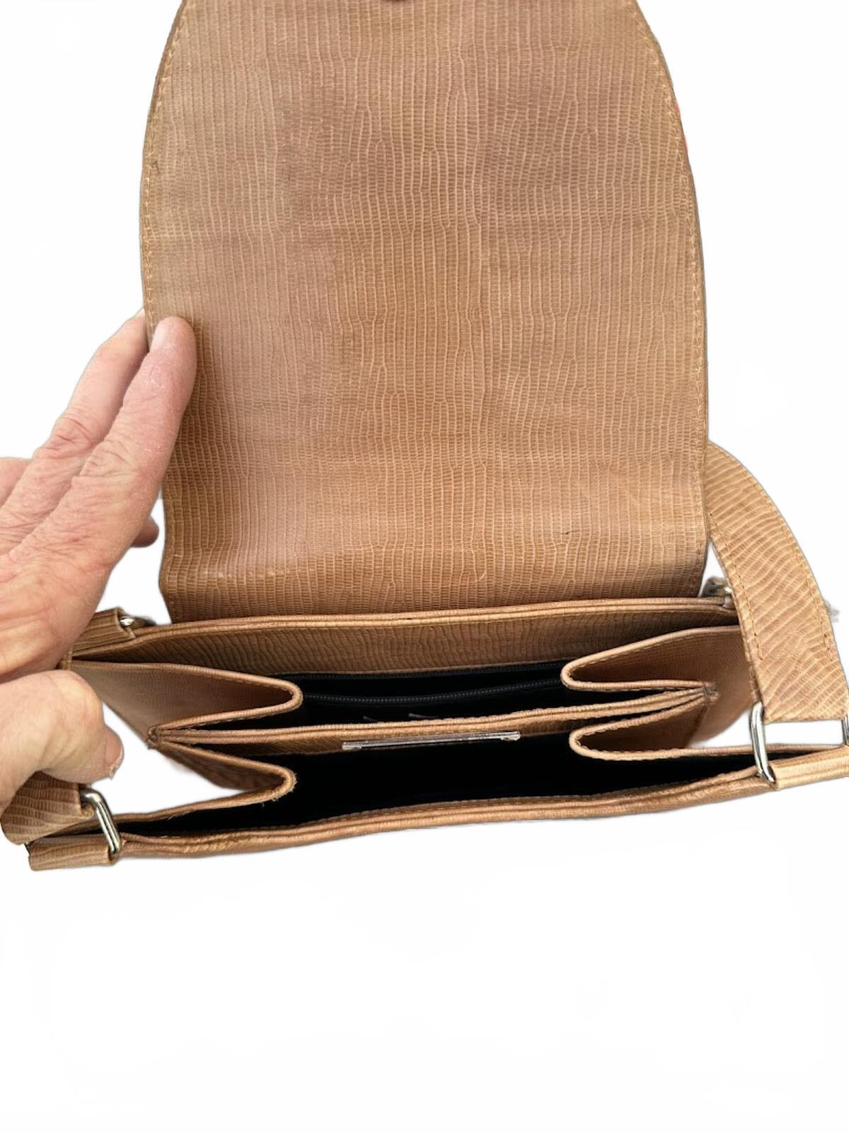Charles Jourdan Lizard Embossed Leather Bag