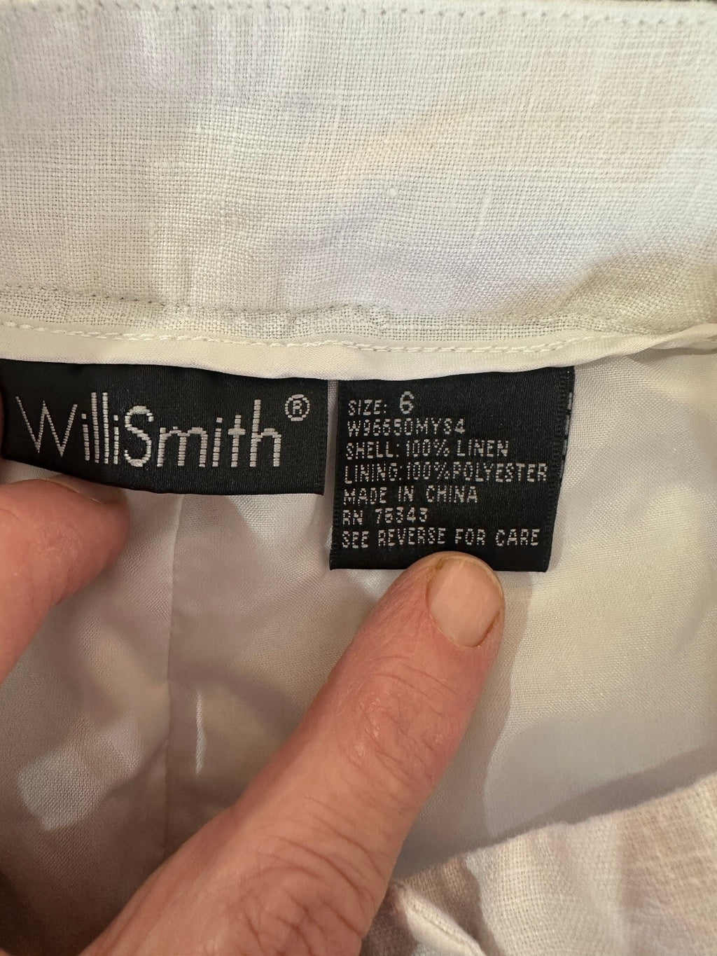 Willi Smith White Linen Embroidered Pants 6