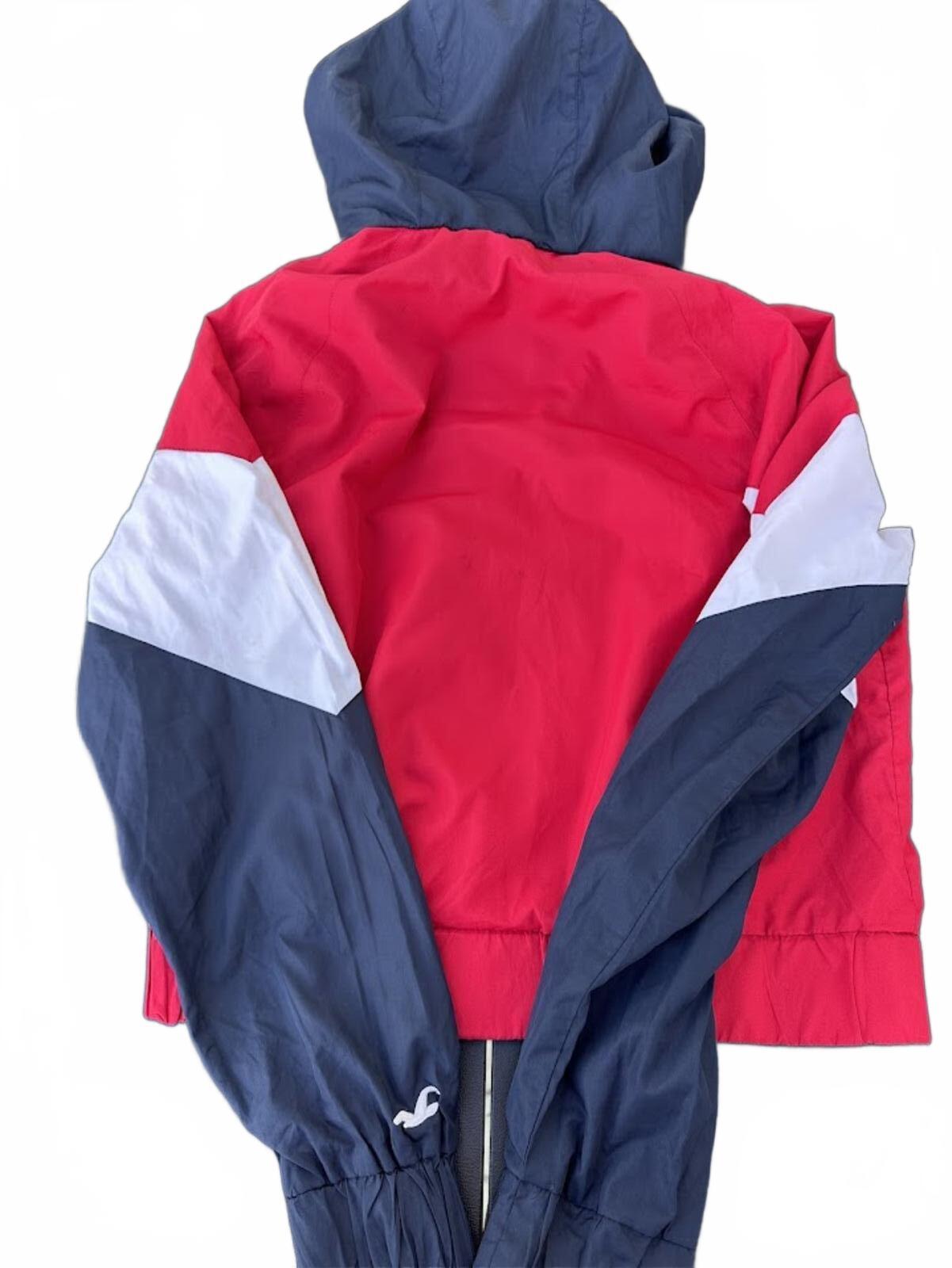 Hollister Cropped Windbreaker Red Blue XS