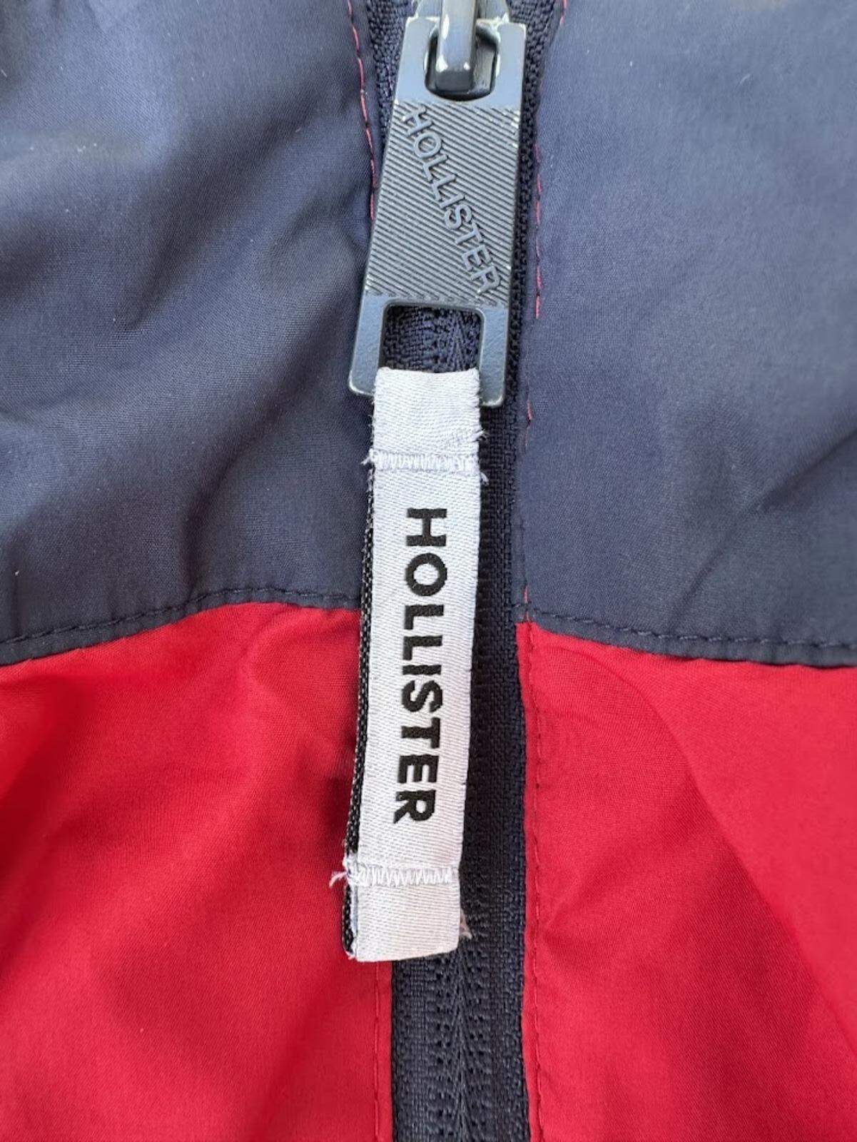 Hollister Cropped Windbreaker Red Blue XS