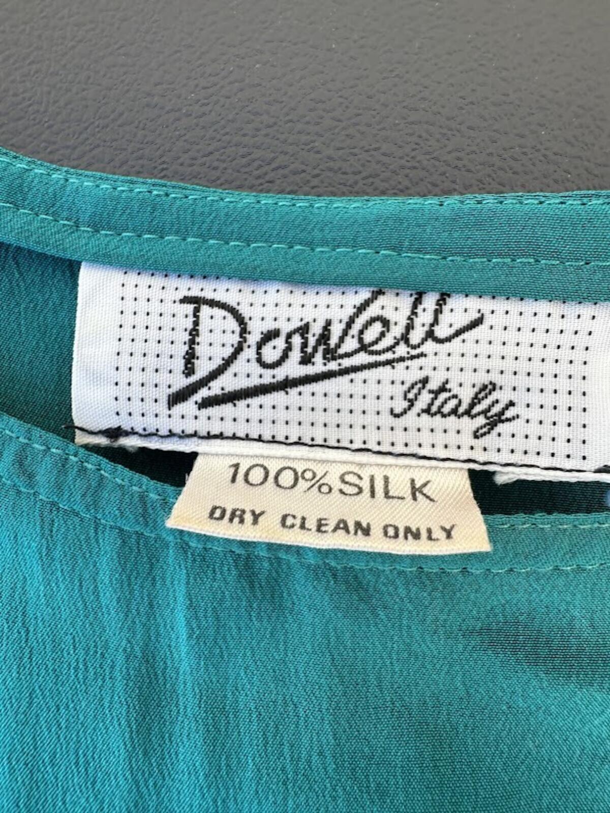Dowell Italy Silk Shell Top Teal Green