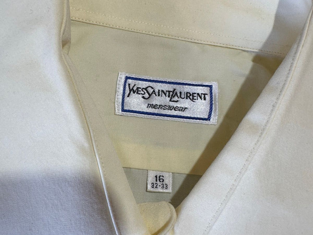 YSL Yves Saint Laurent Pale Yellow Dress Shirt 16 32/33