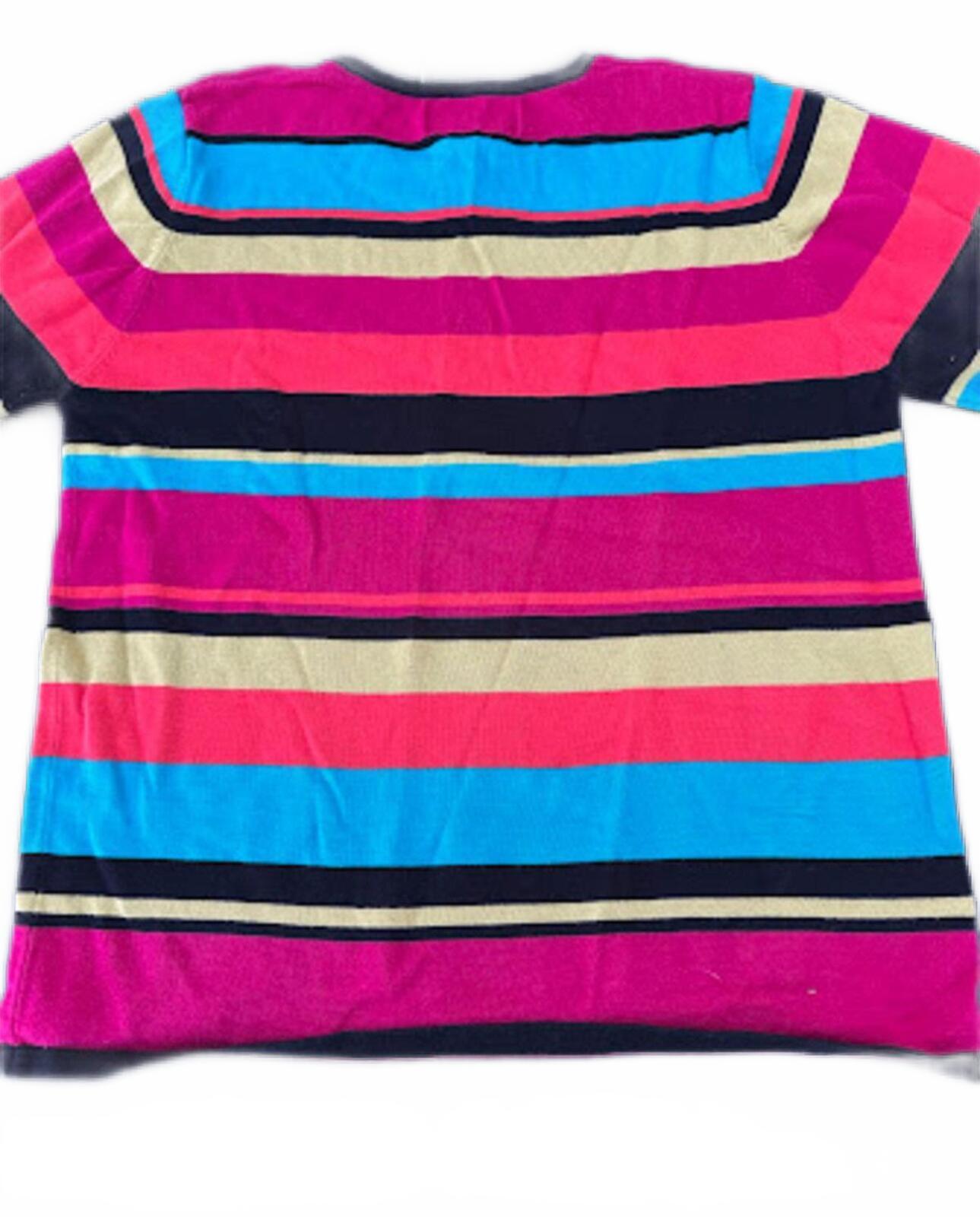 Sag Harbor Petite Bright Stripe Knit Top