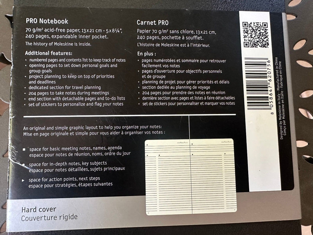 Moleskine PRO Notebook Pocket NWT Black