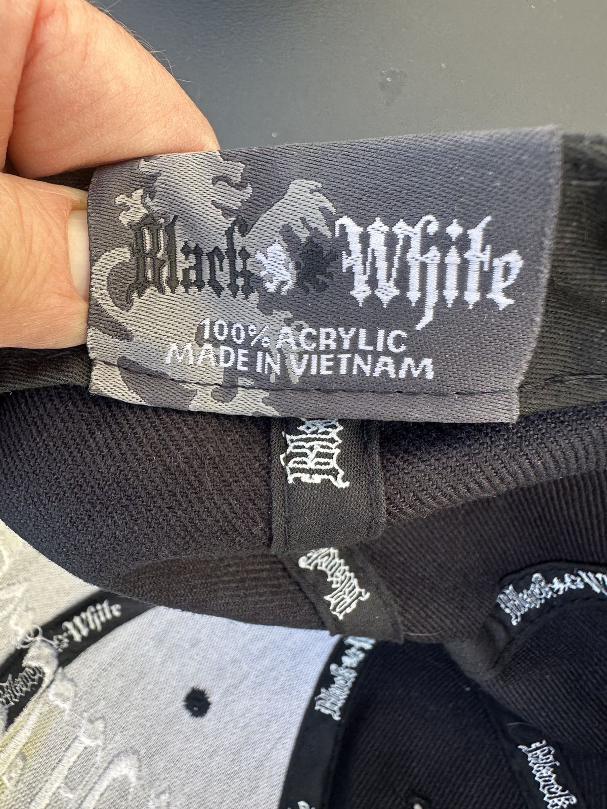 Black & White Muerte Gothic Snapback Hat